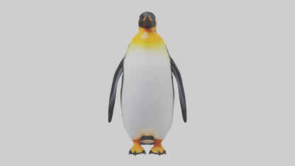 3D model King Penguin standing model VR / AR / low-poly