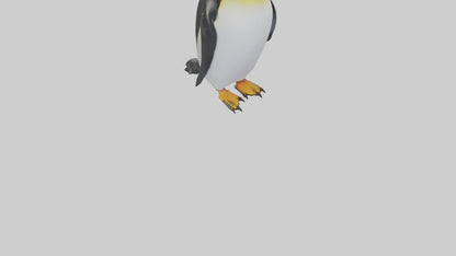 3D model King Penguin standing model VR / AR / low-poly