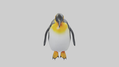 3D model King Penguin standing model VR / AR / low-poly