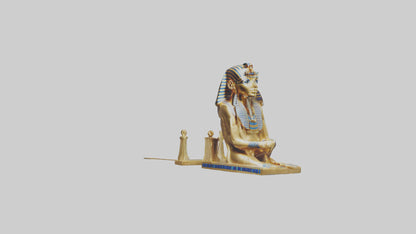 3D model King Tut statue model VR / AR / low-poly