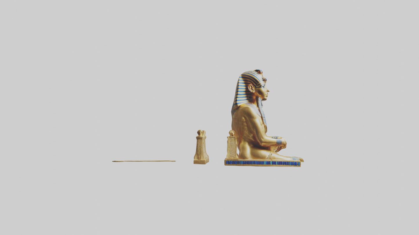 3D model King Tut statue model VR / AR / low-poly