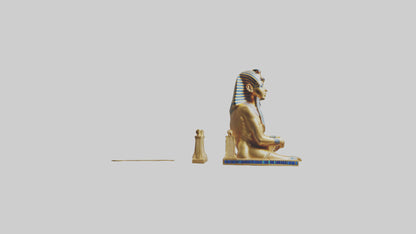 3D model King Tut statue model VR / AR / low-poly