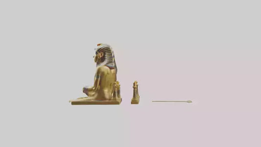 3D model King Tut statue model VR / AR / low-poly