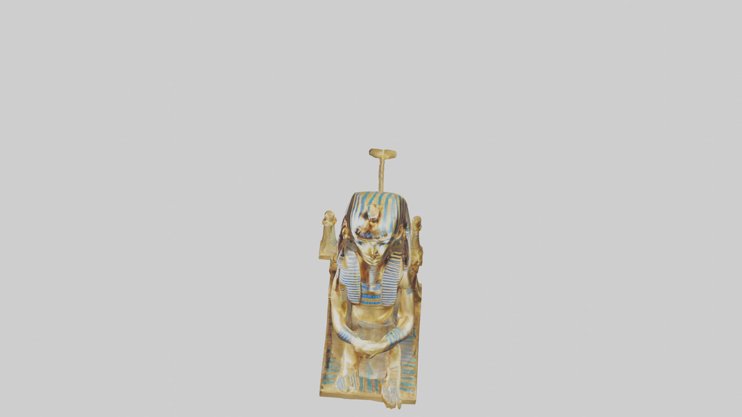 3D model King Tut statue model VR / AR / low-poly