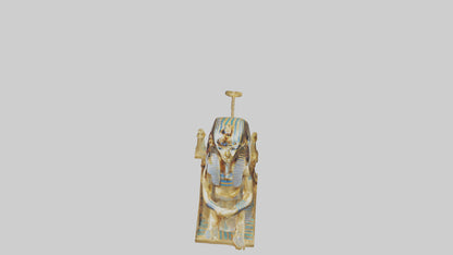 3D model King Tut statue model VR / AR / low-poly