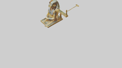 3D model King Tut statue model VR / AR / low-poly