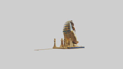 3D model King Tut statue model VR / AR / low-poly