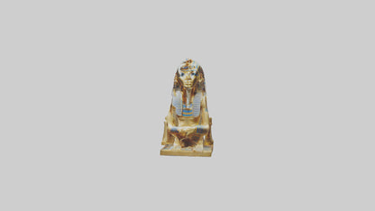 3D model King Tut statue model VR / AR / low-poly