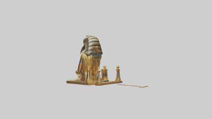 3D model King Tut statue model VR / AR / low-poly