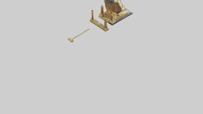 3D model King Tut statue model VR / AR / low-poly