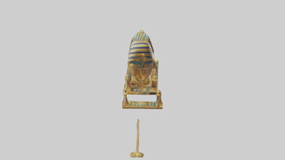 3D model King Tut statue model VR / AR / low-poly
