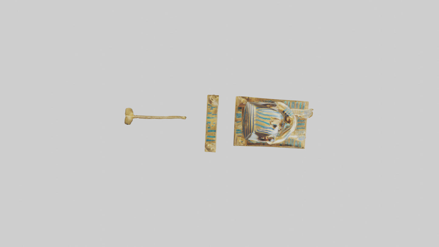 3D model King Tut statue model VR / AR / low-poly