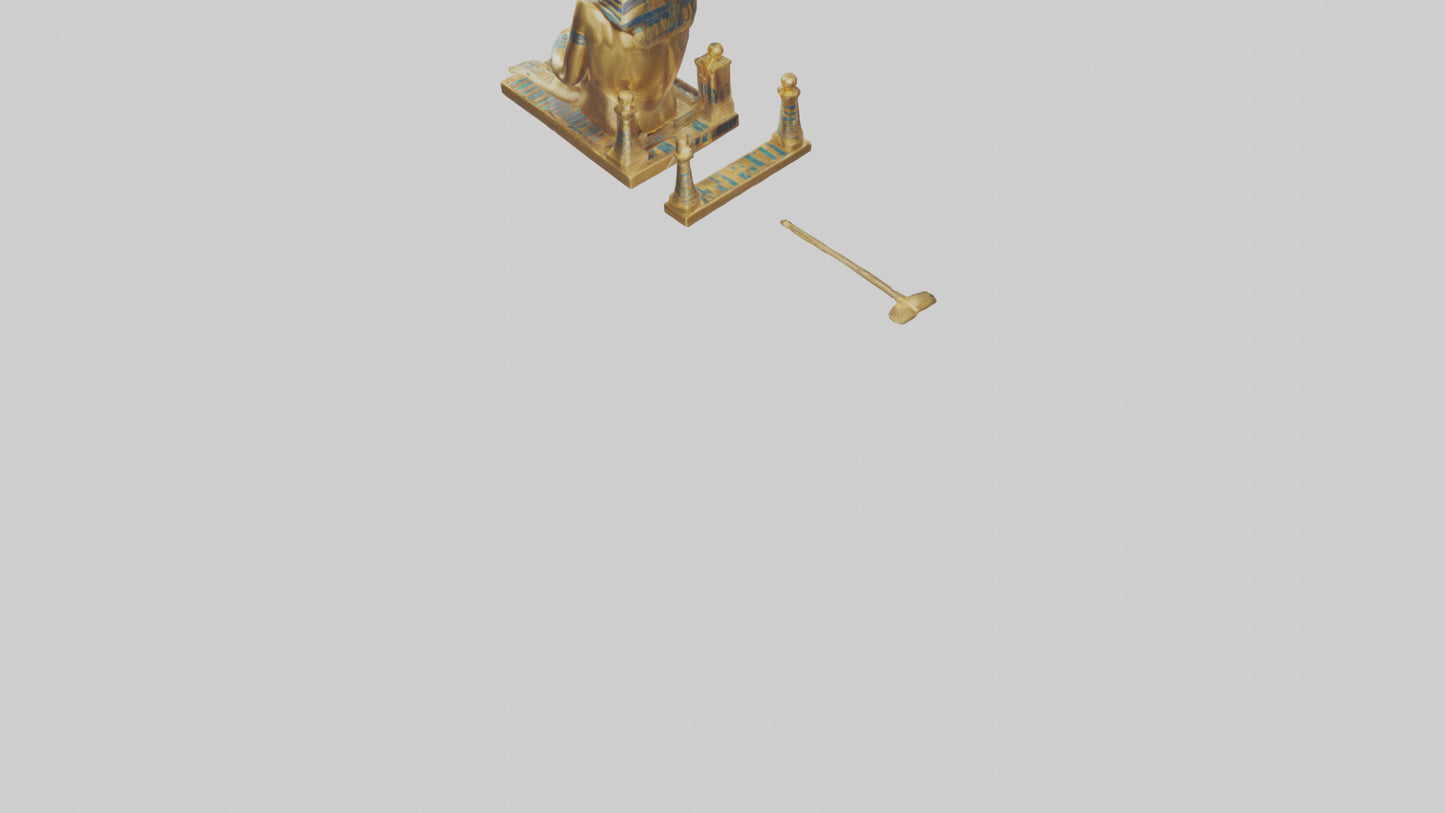 3D model King Tut statue model VR / AR / low-poly