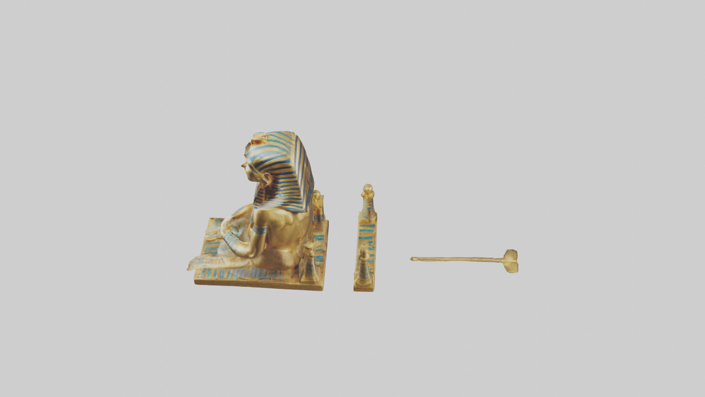 3D model King Tut statue model VR / AR / low-poly