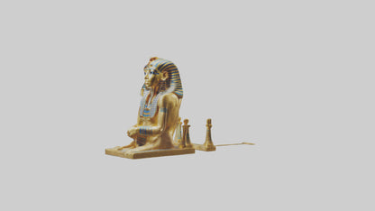 3D model King Tut statue model VR / AR / low-poly