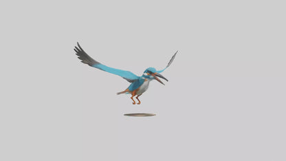 3D model Kingfisher hunting model VR / AR / low-poly