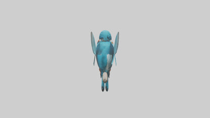 3D model Kingfisher perched model VR / AR / low-poly