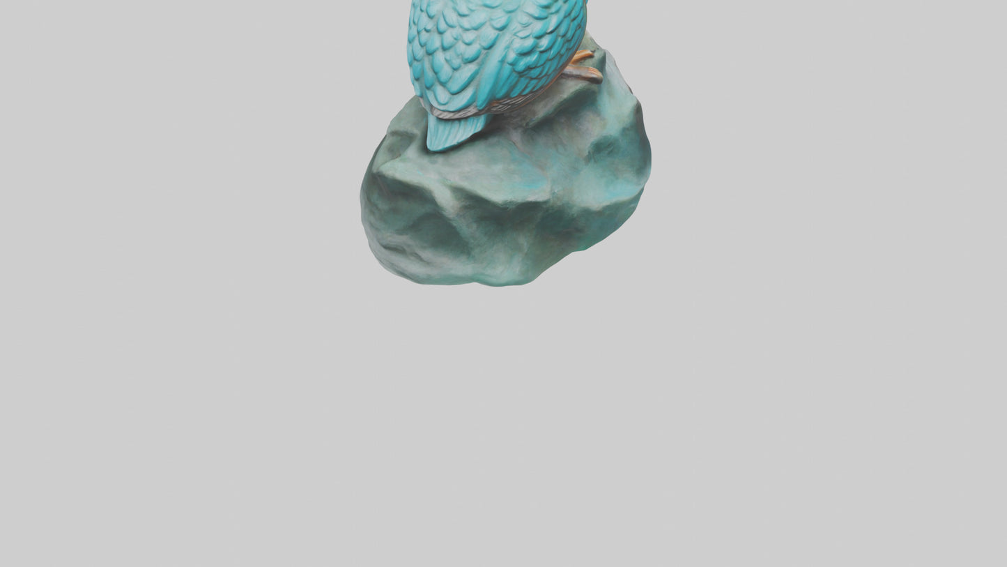 3D model Kingfisher statue model VR / AR / low-poly