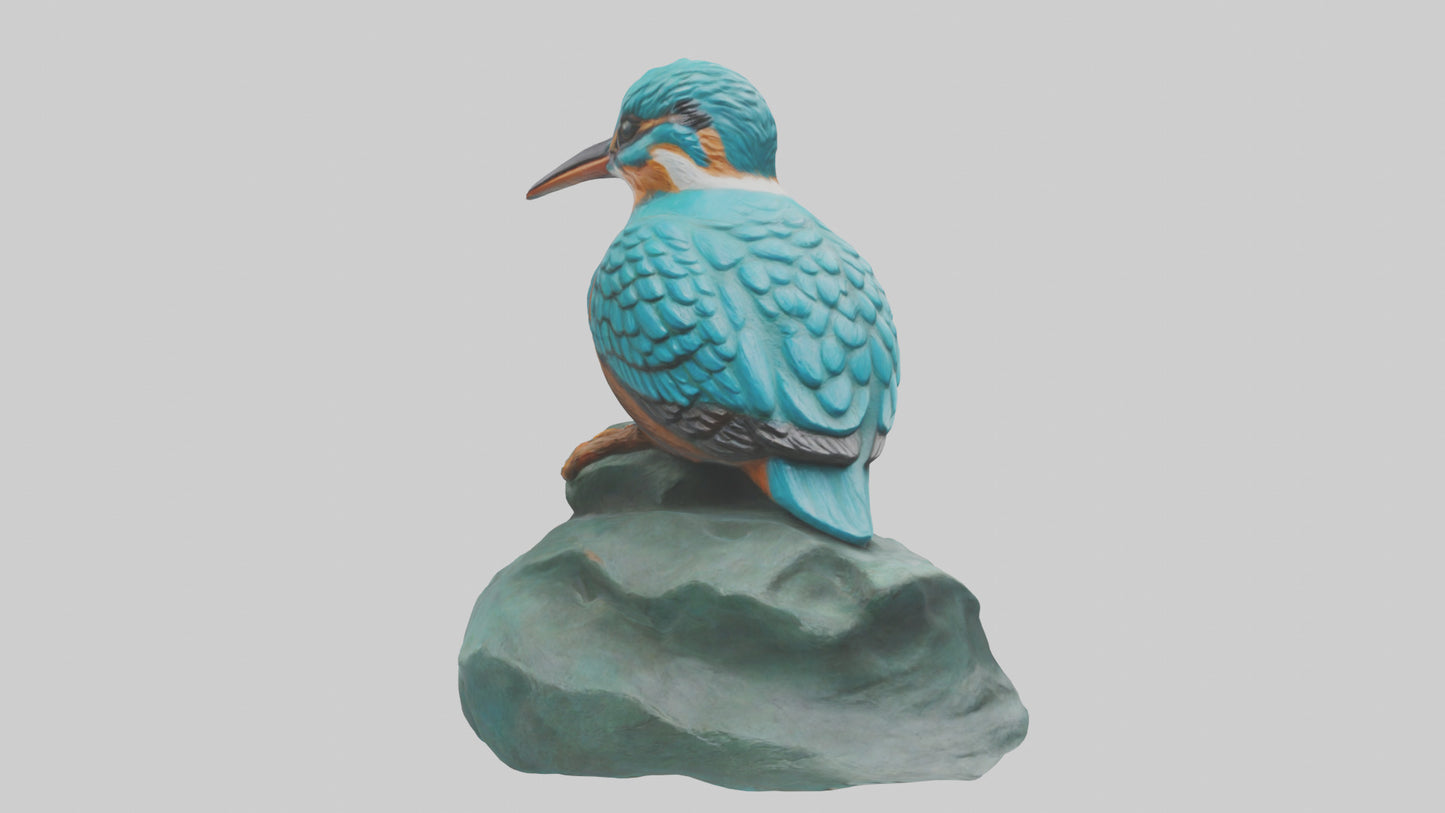 3D model Kingfisher statue model VR / AR / low-poly