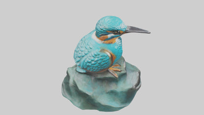 3D model Kingfisher statue model VR / AR / low-poly