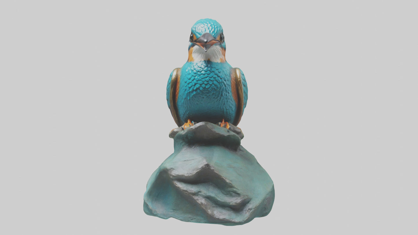3D model Kingfisher statue model VR / AR / low-poly