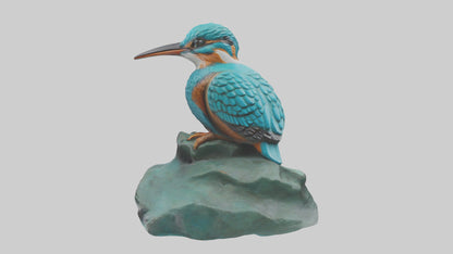 3D model Kingfisher statue model VR / AR / low-poly