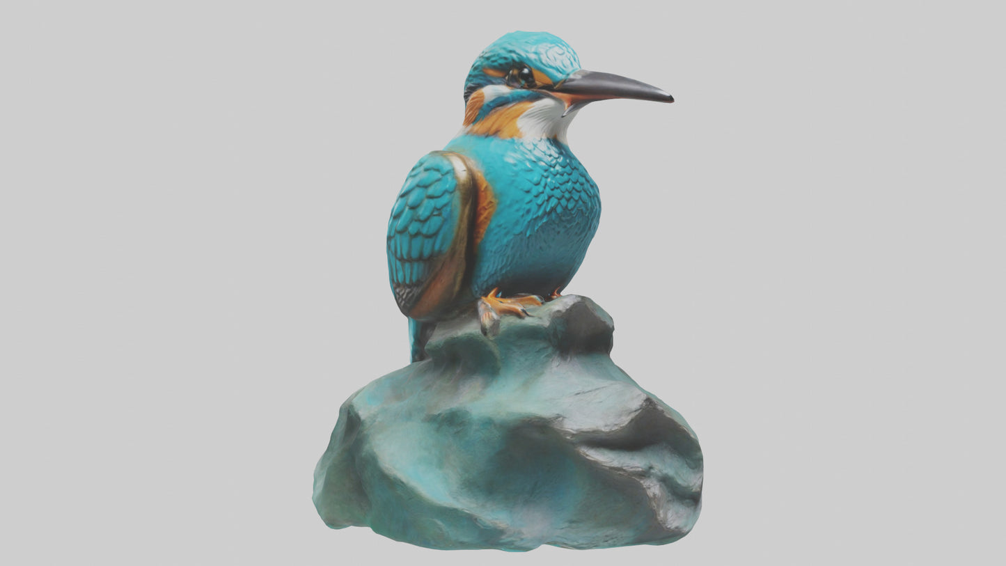 3D model Kingfisher statue model VR / AR / low-poly
