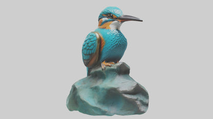 3D model Kingfisher statue model VR / AR / low-poly