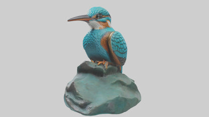 3D model Kingfisher statue model VR / AR / low-poly
