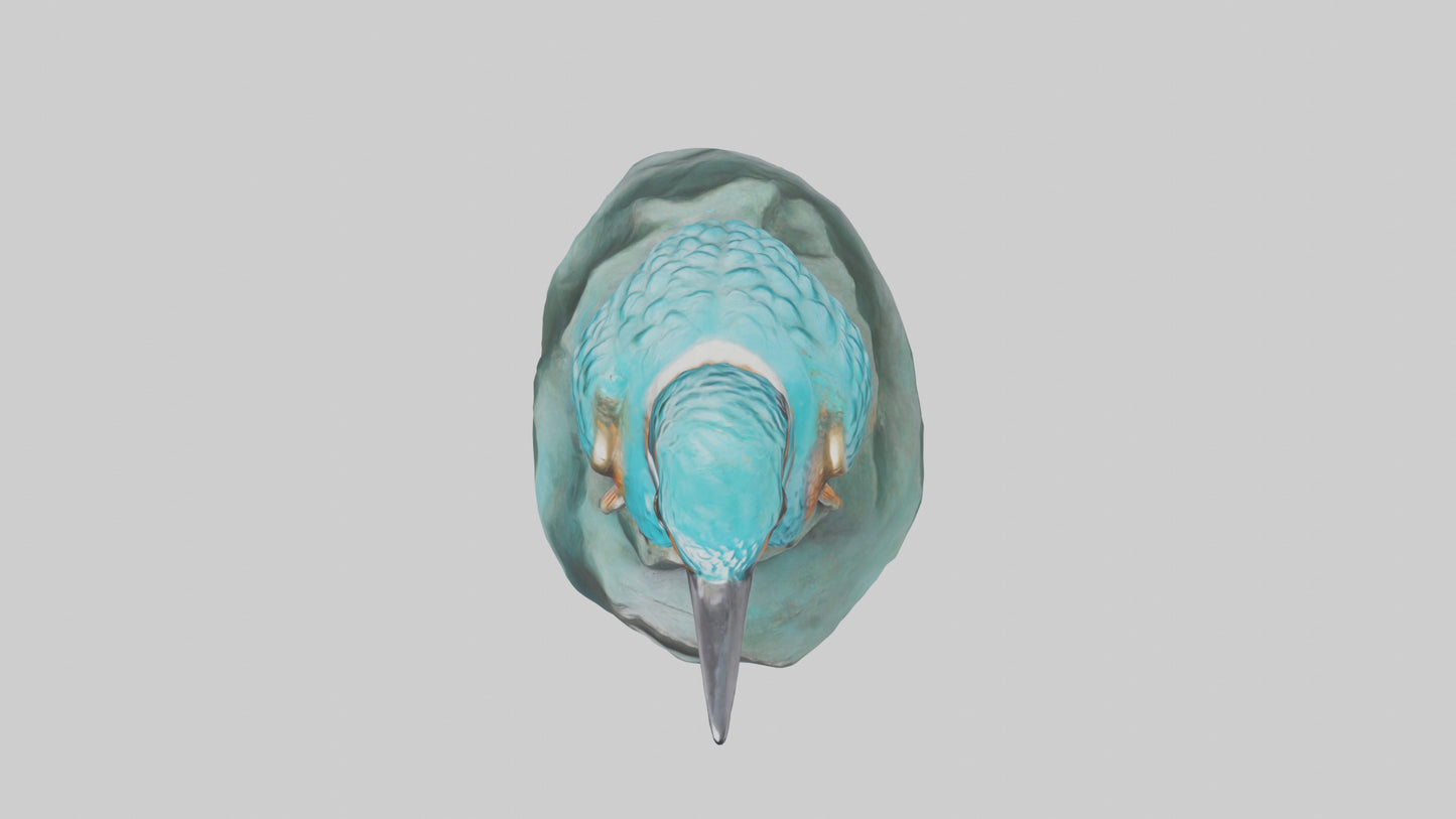 3D model Kingfisher statue model VR / AR / low-poly