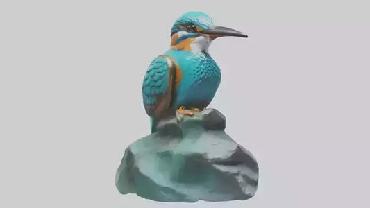 3D model Kingfisher statue model VR / AR / low-poly