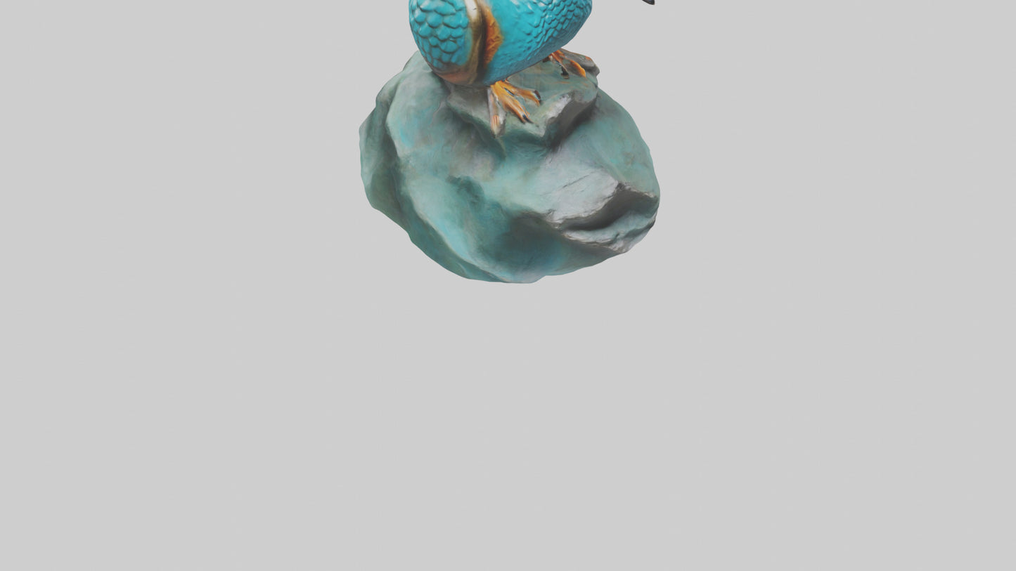 3D model Kingfisher statue model VR / AR / low-poly