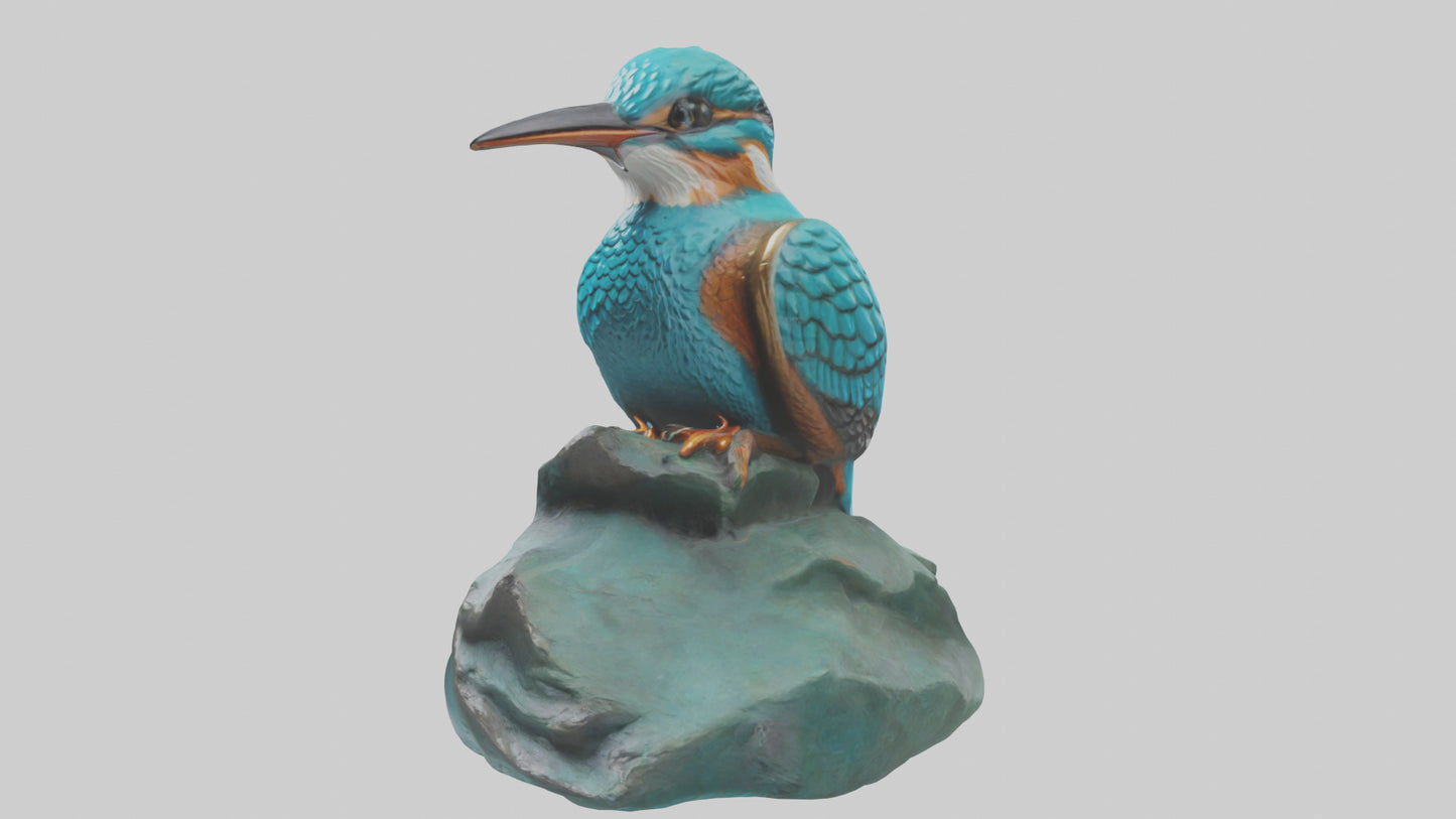3D model Kingfisher statue model VR / AR / low-poly