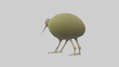 3D model Kiwi walking on forest floor model VR / AR / low-poly