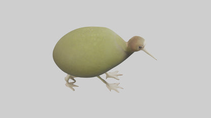 3D model Kiwi walking on forest floor model VR / AR / low-poly