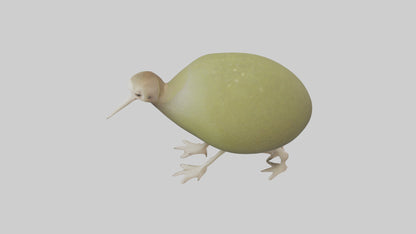 3D model Kiwi walking on forest floor model VR / AR / low-poly