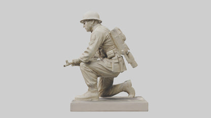 3D model Kneeling Soldier sculpture model VR / AR / low-poly