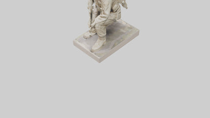 3D model Kneeling Soldier sculpture model VR / AR / low-poly