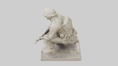 3D model Kneeling Soldier sculpture model VR / AR / low-poly