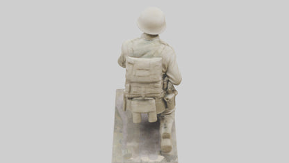 3D model Kneeling Soldier sculpture model VR / AR / low-poly