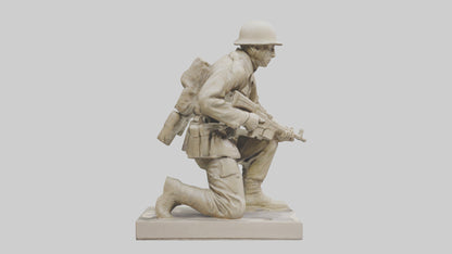 3D model Kneeling Soldier sculpture model VR / AR / low-poly