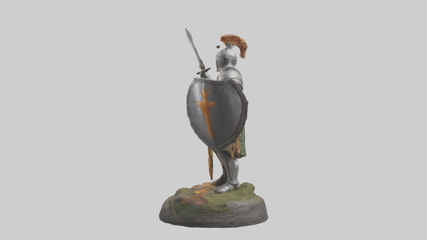 3D model Knight of the Forest statue model VR / AR / low-poly