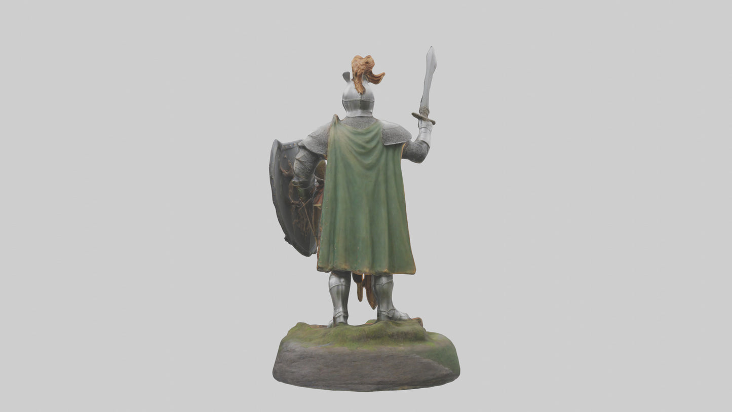 3D model Knight of the Forest statue model VR / AR / low-poly