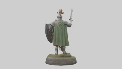 3D model Knight of the Forest statue model VR / AR / low-poly