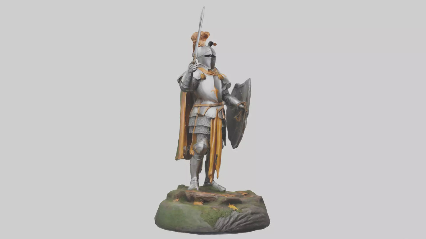 3D model Knight of the Forest statue model VR / AR / low-poly