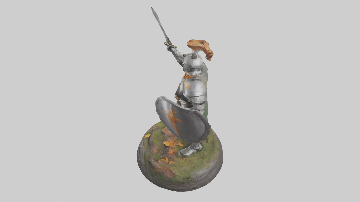 3D model Knight of the Forest statue model VR / AR / low-poly
