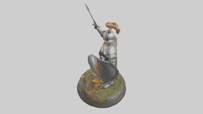 3D model Knight of the Forest statue model VR / AR / low-poly
