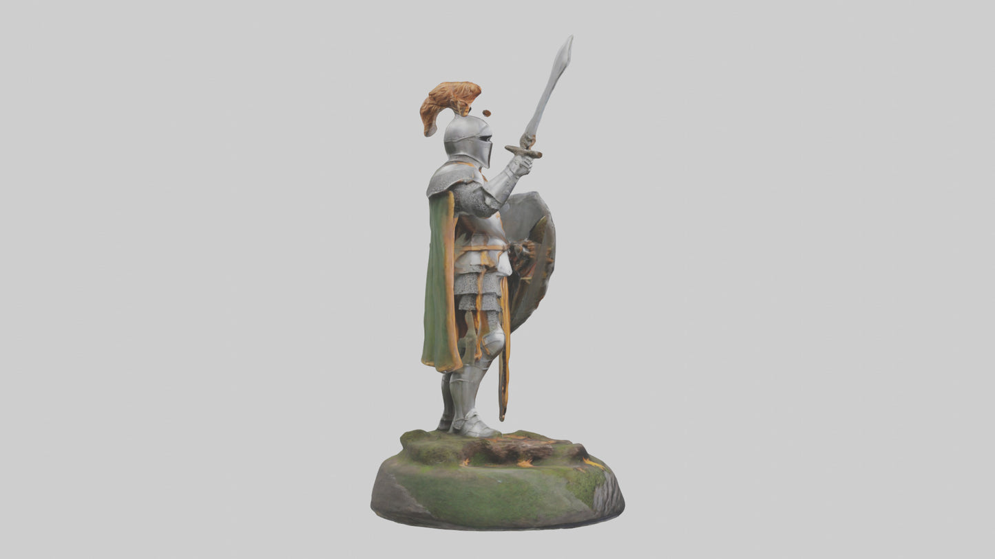 3D model Knight of the Forest statue model VR / AR / low-poly