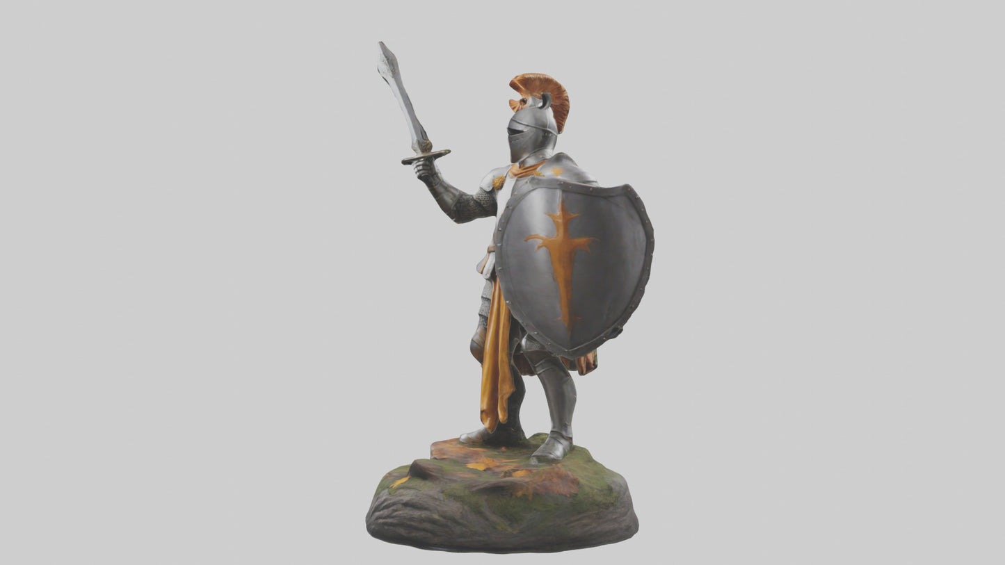 3D model Knight of the Forest statue model VR / AR / low-poly