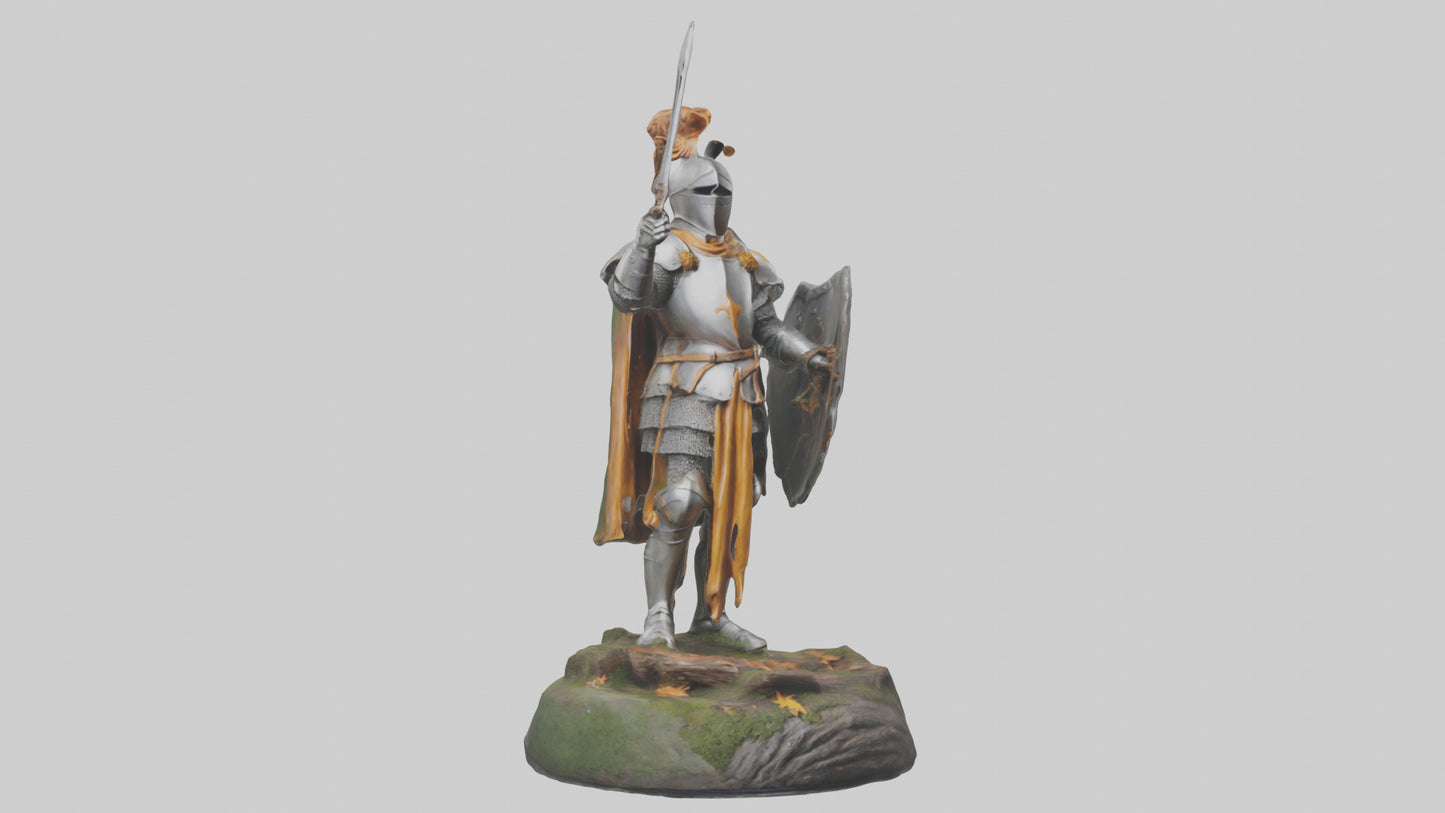 3D model Knight of the Forest statue model VR / AR / low-poly